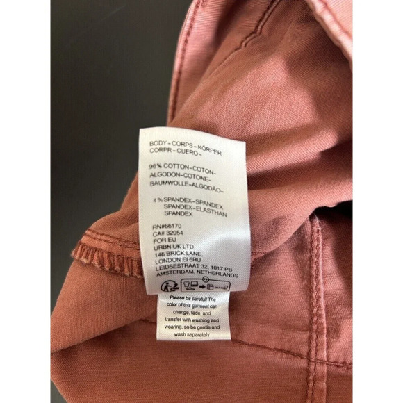 Anthropologie‎ Pilcro Jefferson Utility Pants Stretch Rose Orange 30 Petite - Picture 9 of 12